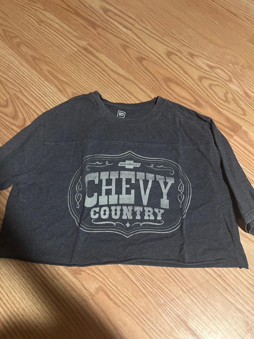 CHEVY Country Graphic Crop Tee - Charcoal